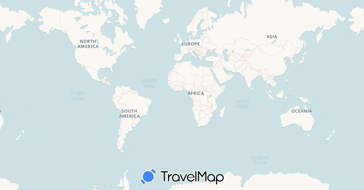 TravelMap itinerary: driving, bus, boat in Mauritius (Africa)